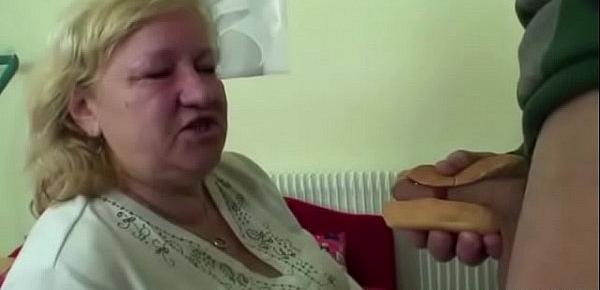  BBW Granny Loves Hot Dog With Young Dicky